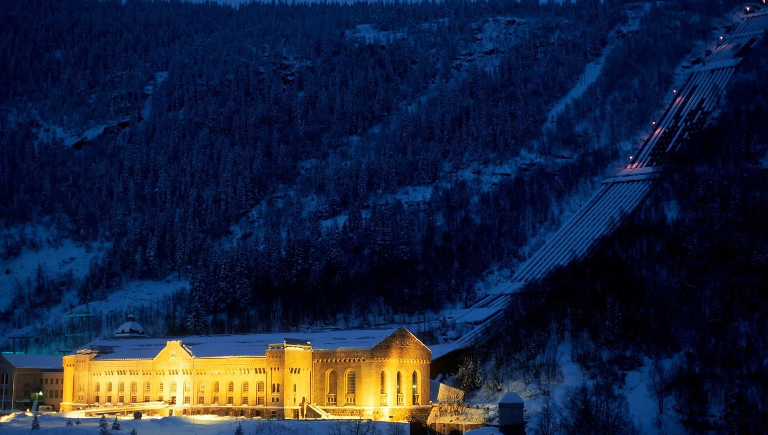 Norsk Industriarbeider museum om vinteren