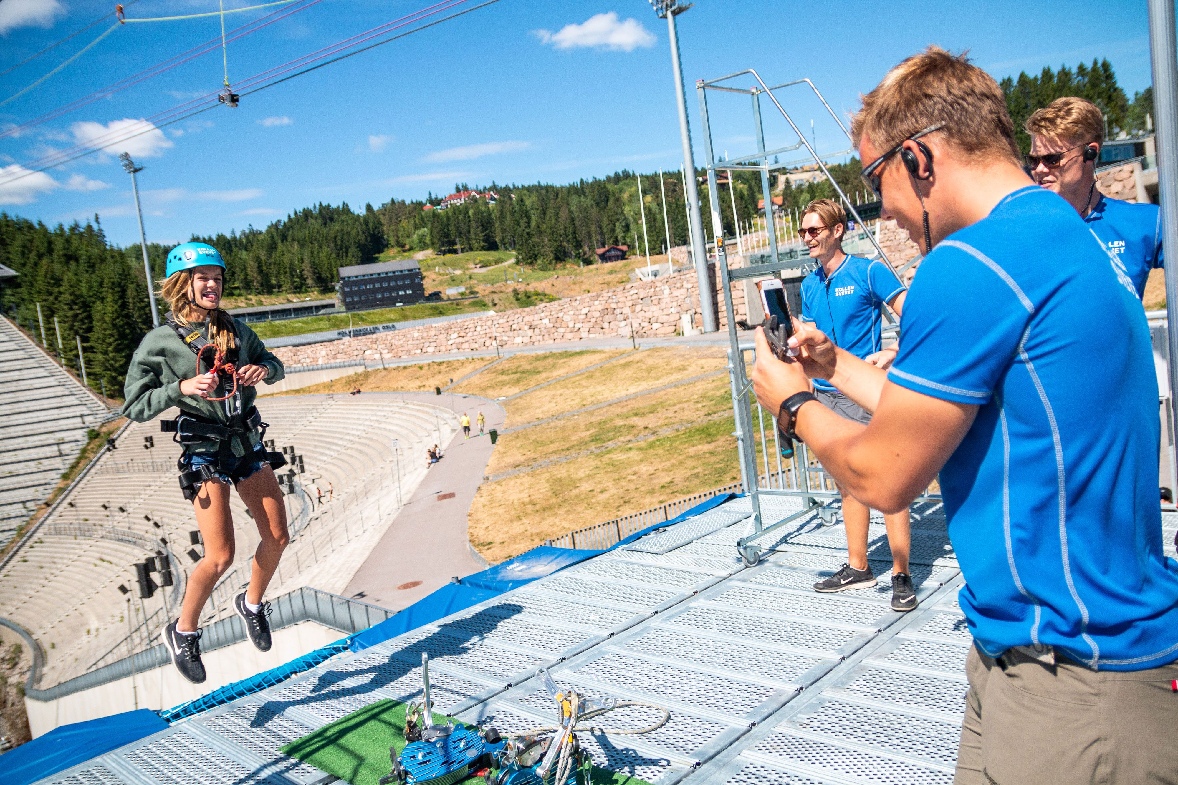 Zilplining nederst i bakken.