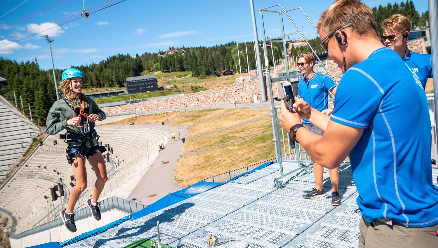 Zilplining nederst i bakken.