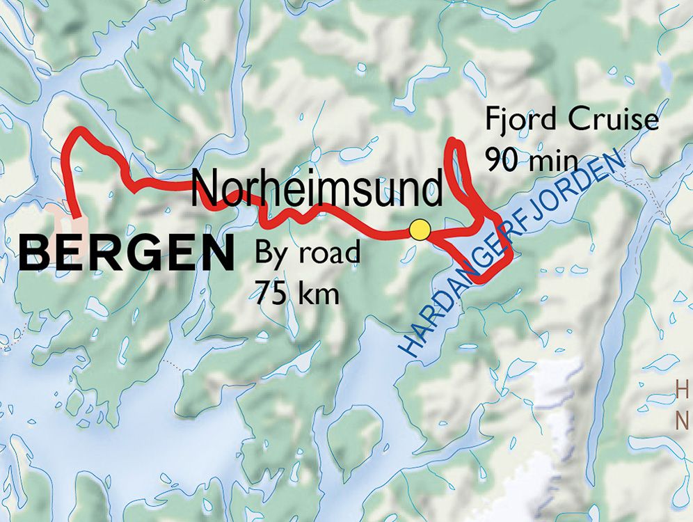 Reiserute fjord cruise med Norheimsund RIB Seafari.