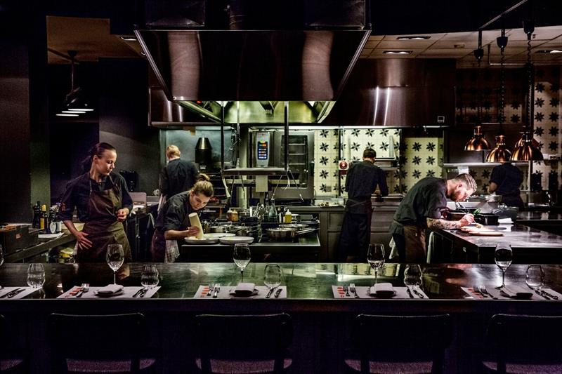 Open kitchen.