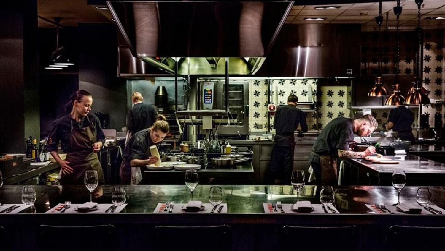 Open kitchen.