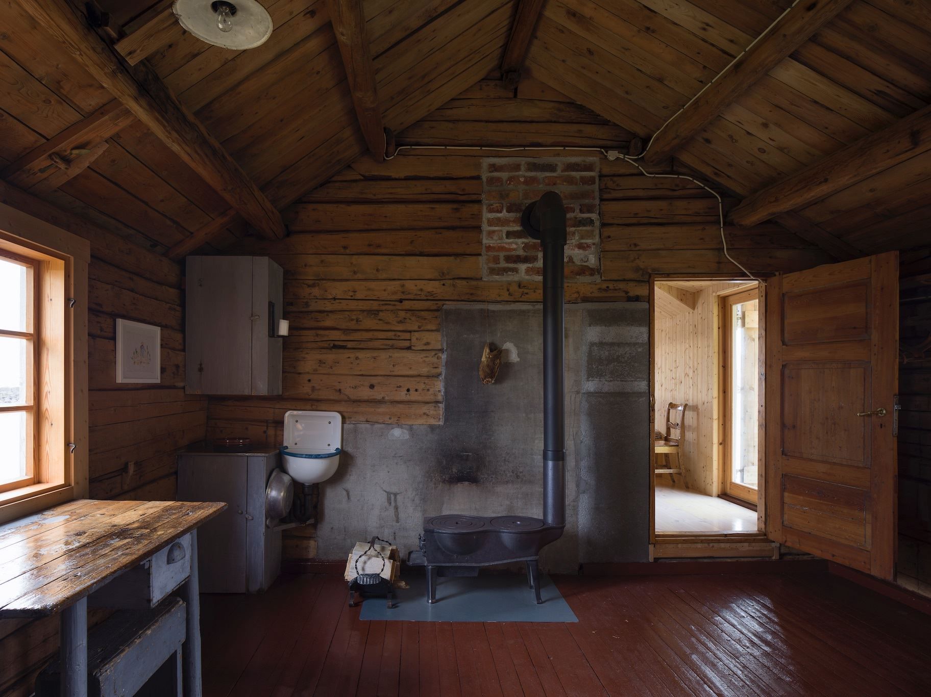 Fra innsiden av en av rorbuene