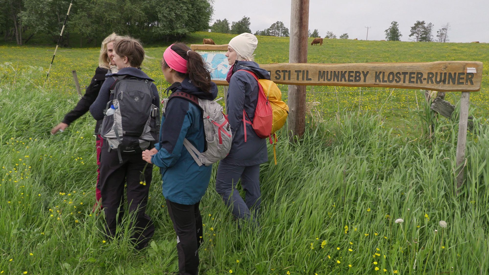Sti til Munkeby Klosterruiner - Damer på tur