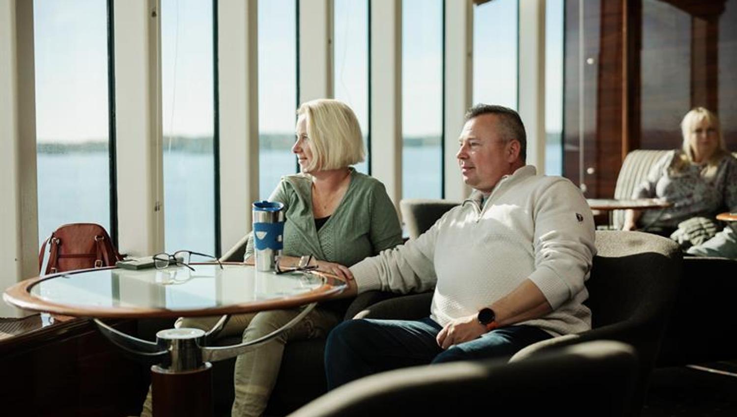 Couple relaxing in the bar