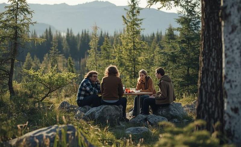 Enjoy a local lunch with freshly brewed coffee in the mountains of Bergen.