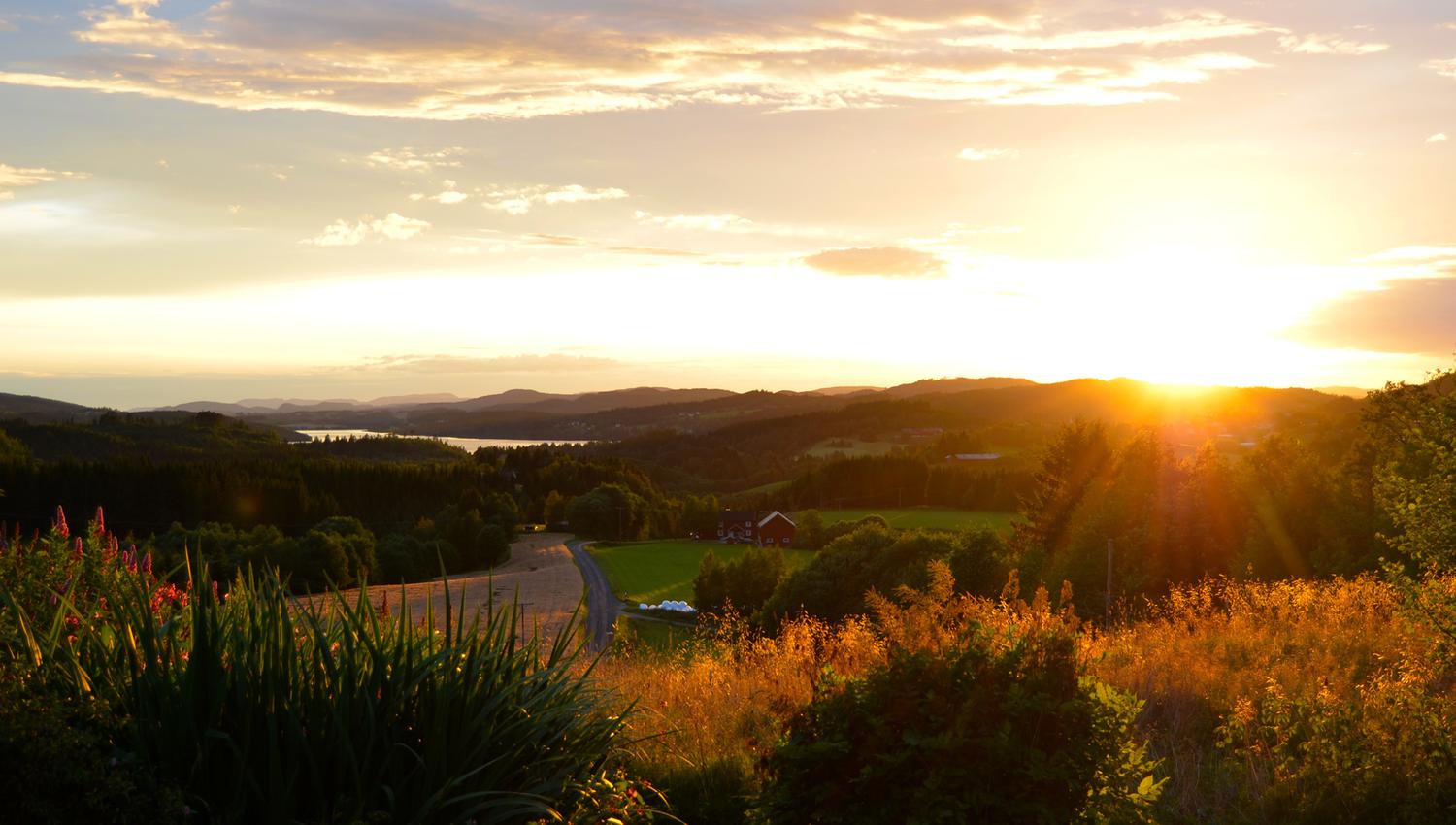 Troset in Levanger Municipality: sunset