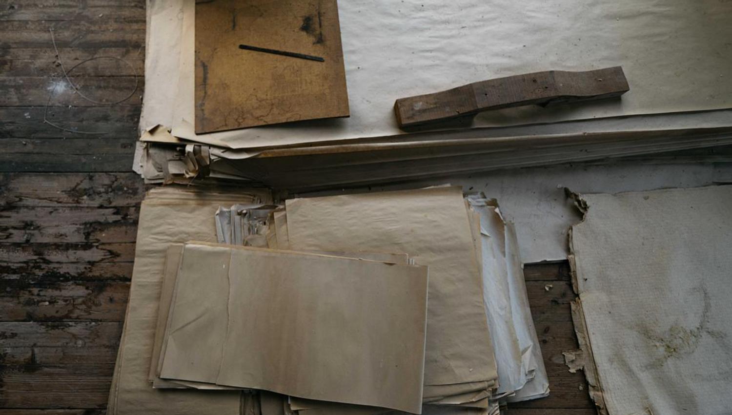 Papir inne i Klevfos industrimuseum