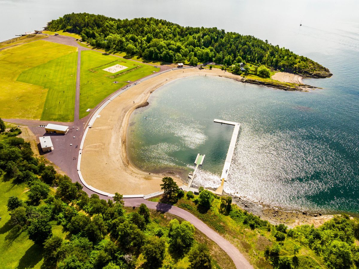 dronebilde av Langøyene