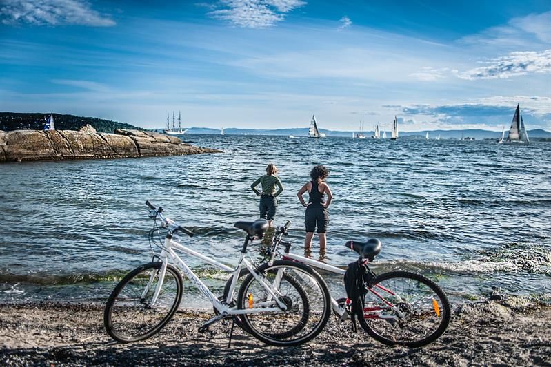 Bike tour by the beach.
