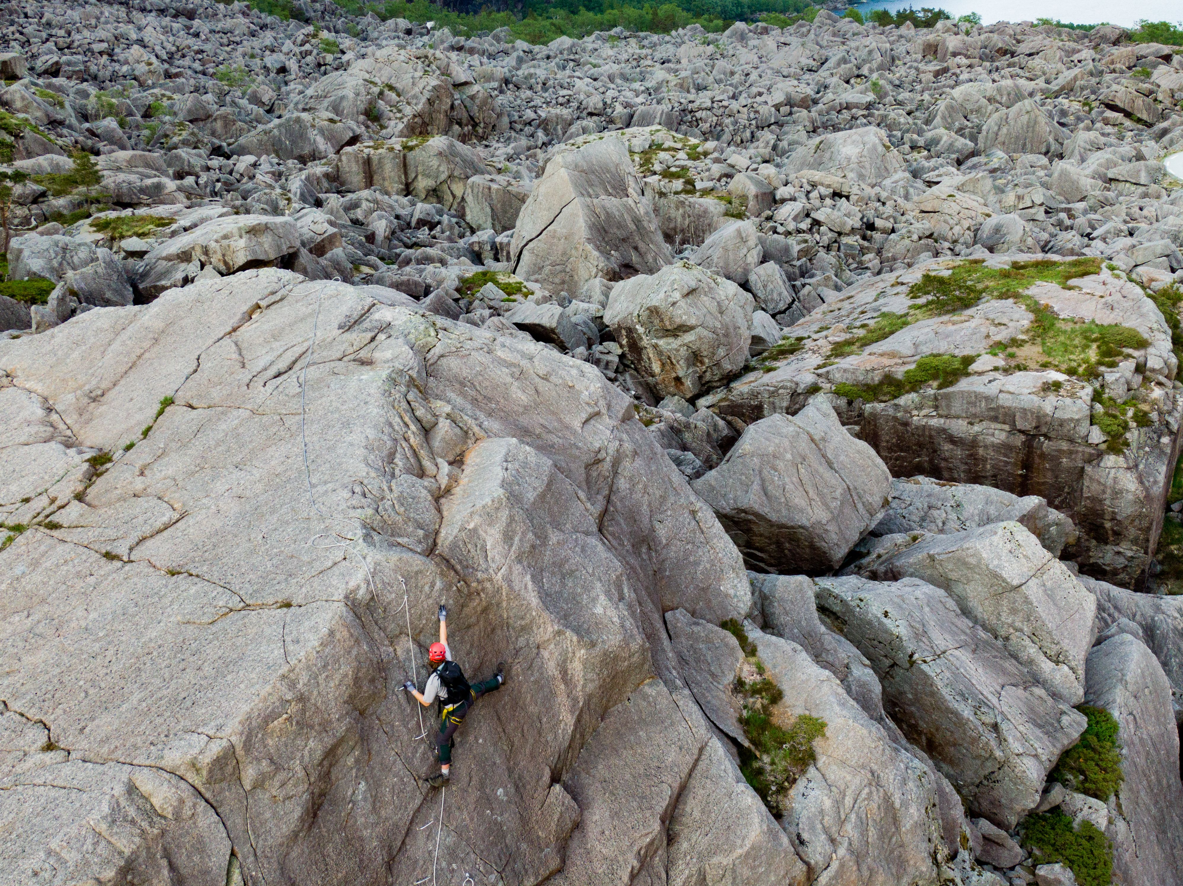 Climbing the Via Ferrata Gloppedalsura