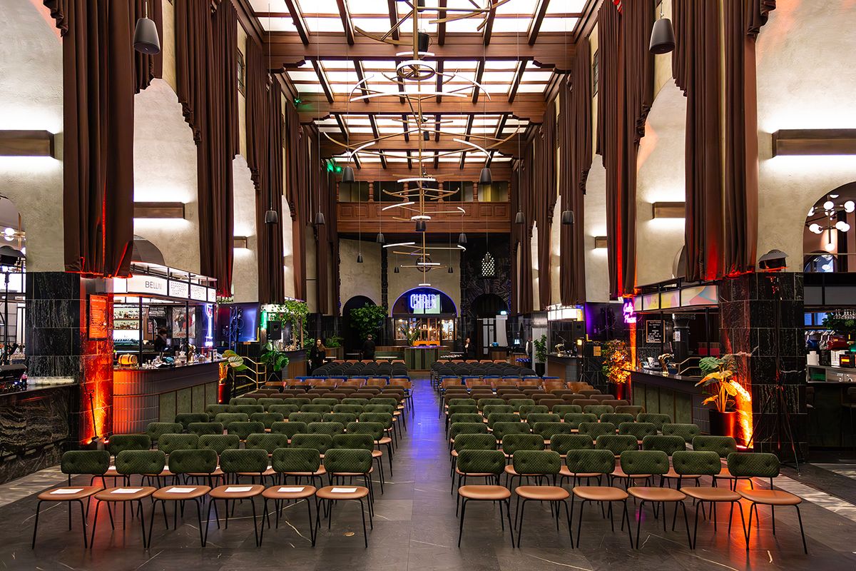 Seating in the hall for many people 