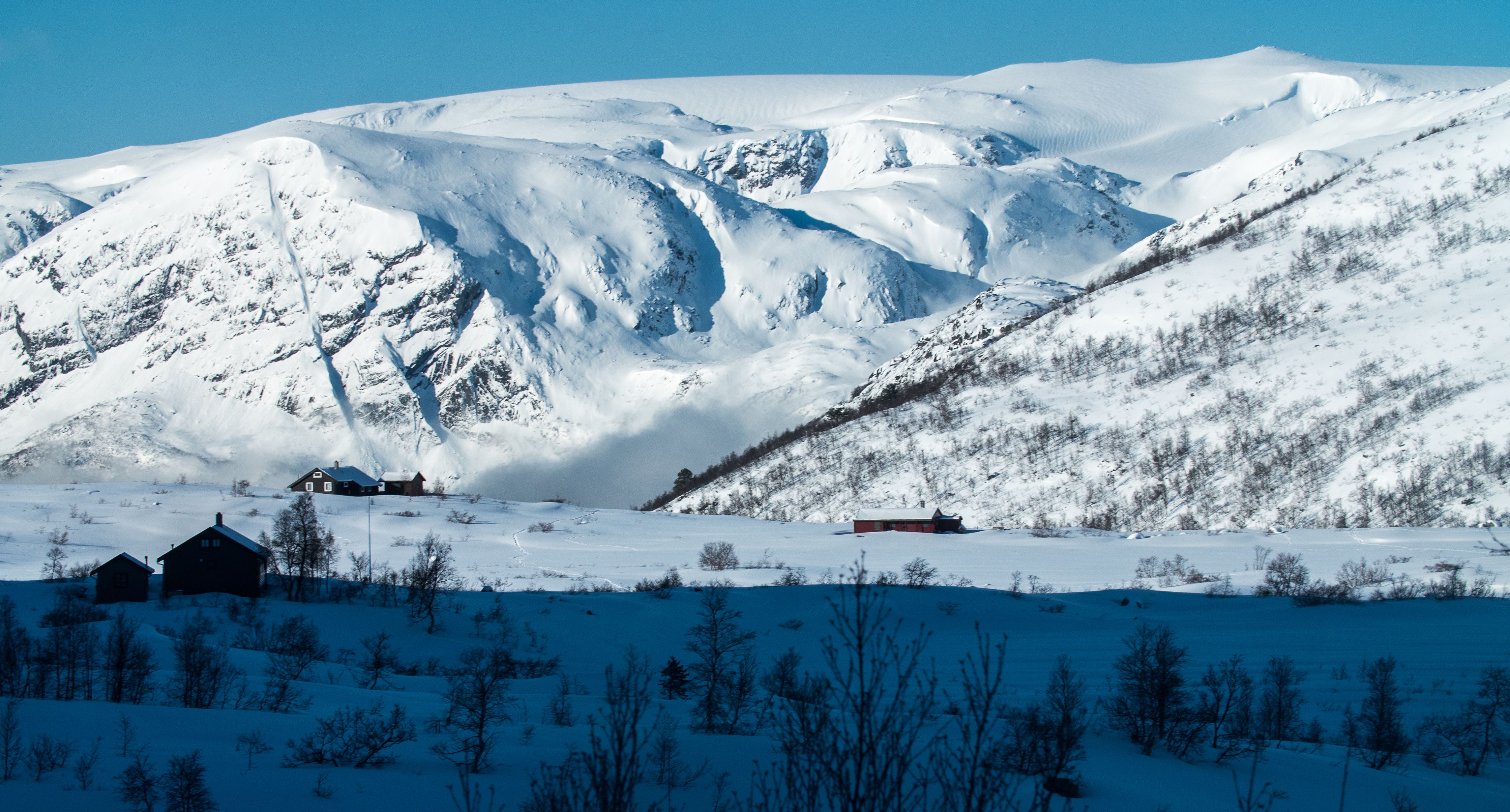 Røldal fjellandsby om vinteren.