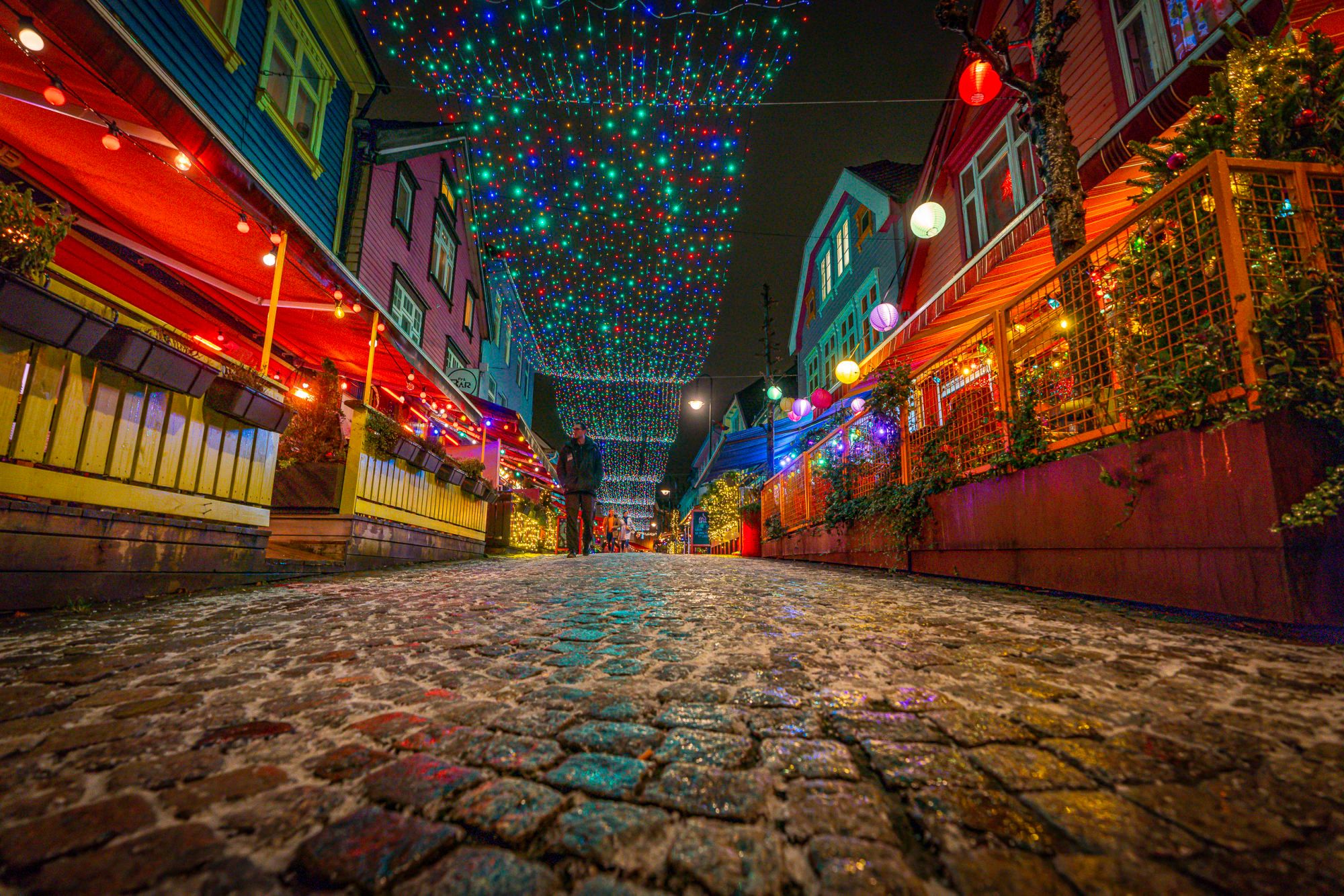 Winter lights in the street of colours, Fargegaten