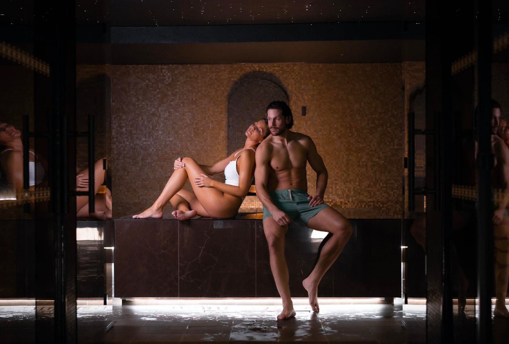 couple in a spa 