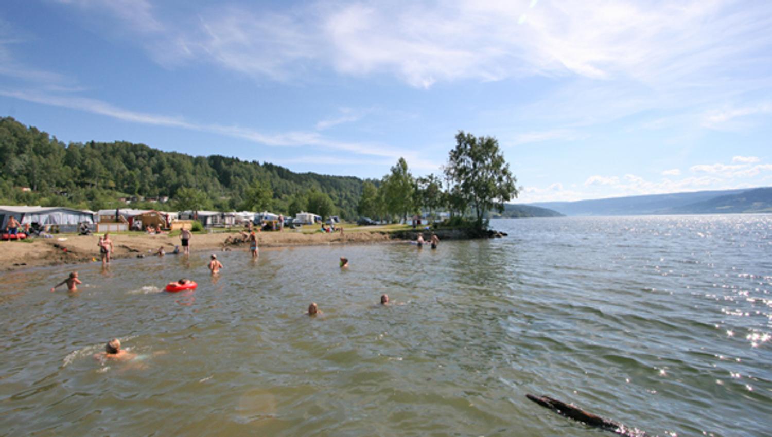 The beach at Lillehammer Camping