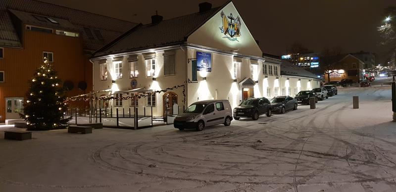 Christmas lights outside Tollboden