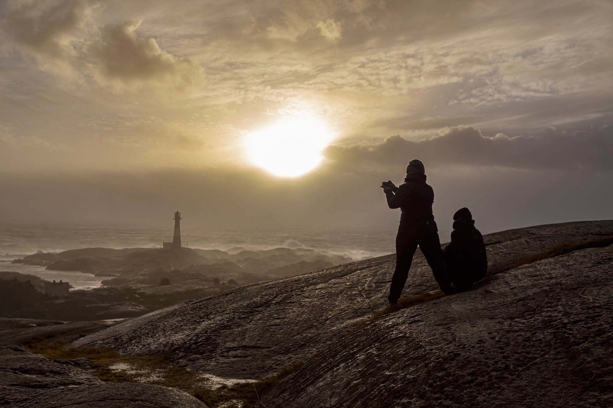 Storm på Eigerøy fyr
