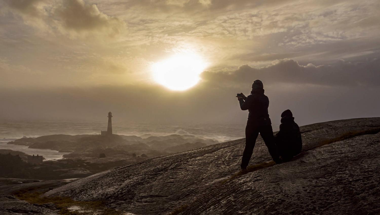 Storm på Eigerøy fyr