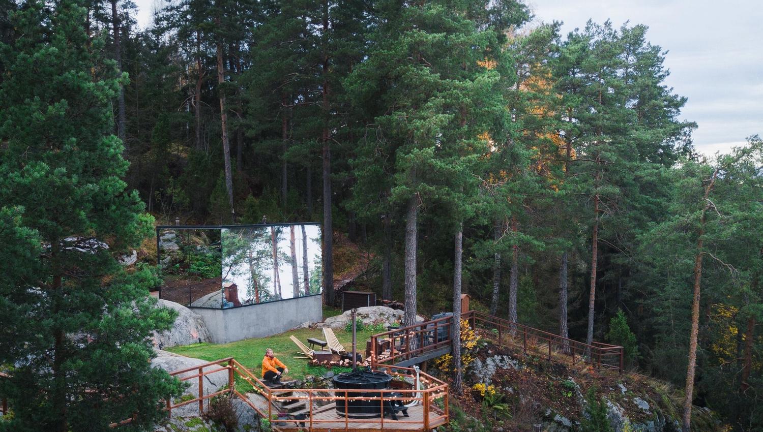 WonderInn glass hytte sett ovenfra