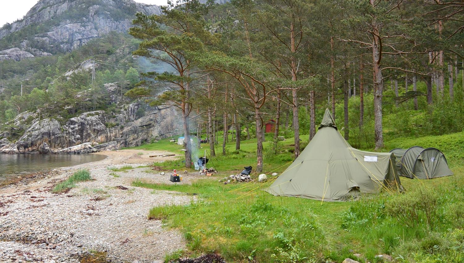 Tenting on one of the islets in Oygarden