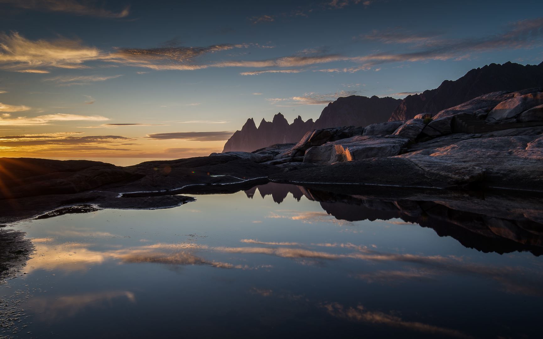 majestic mountains in the midnight sun.