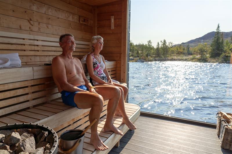 Flytende sauna på Kvitåvatn Gausta