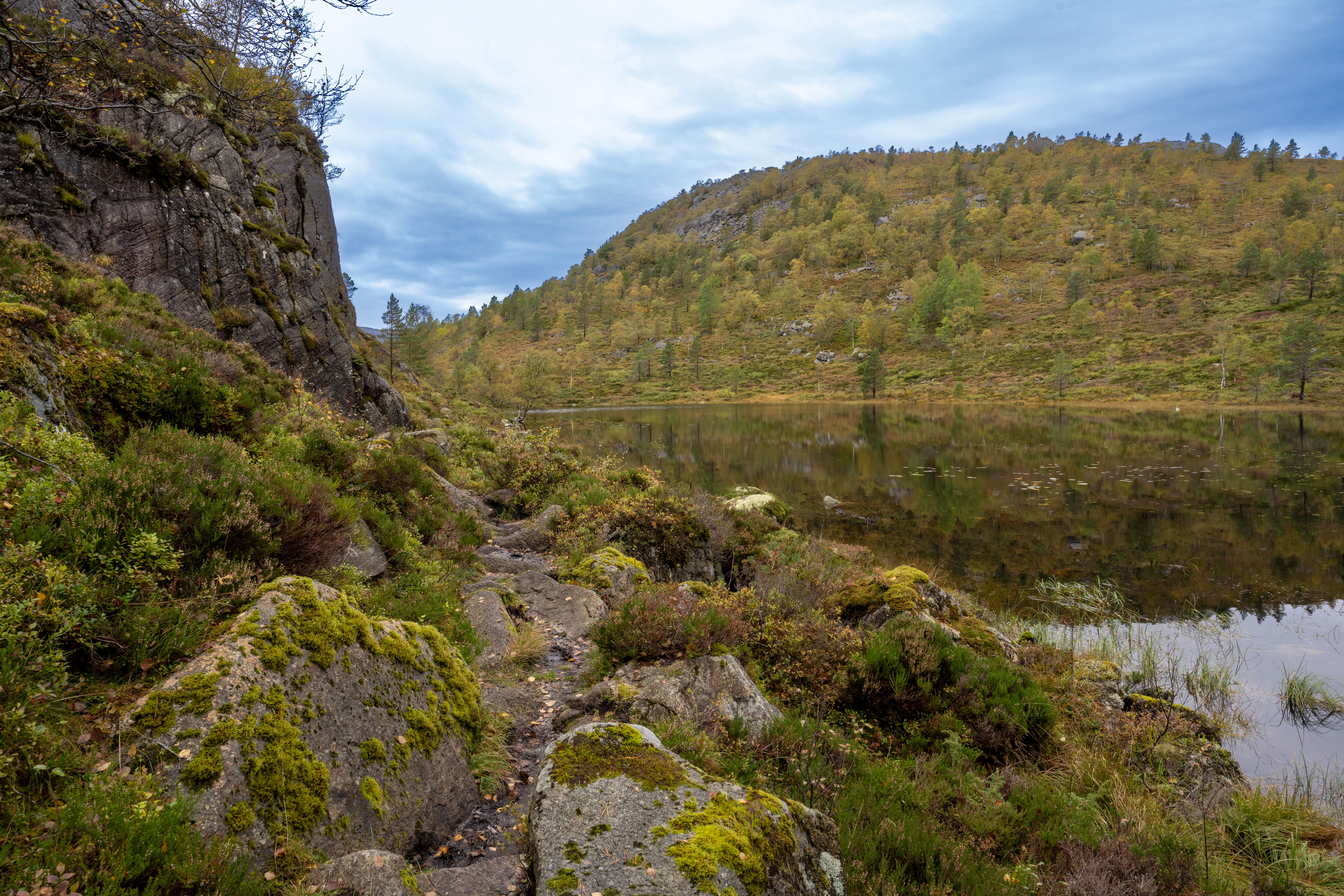 Calm lake on the way to the top