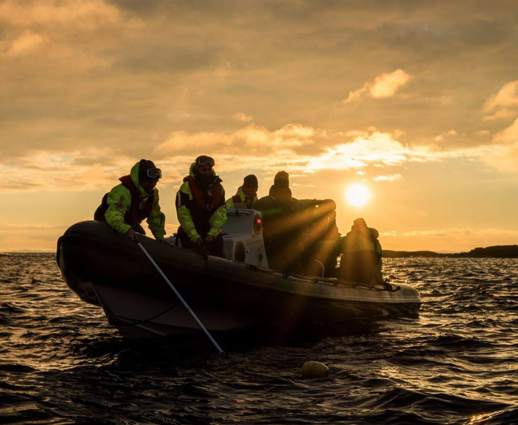 Boat trip at sunset