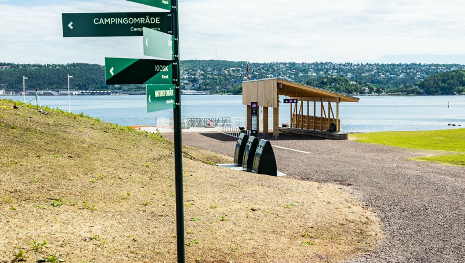 skilt på Langøyene