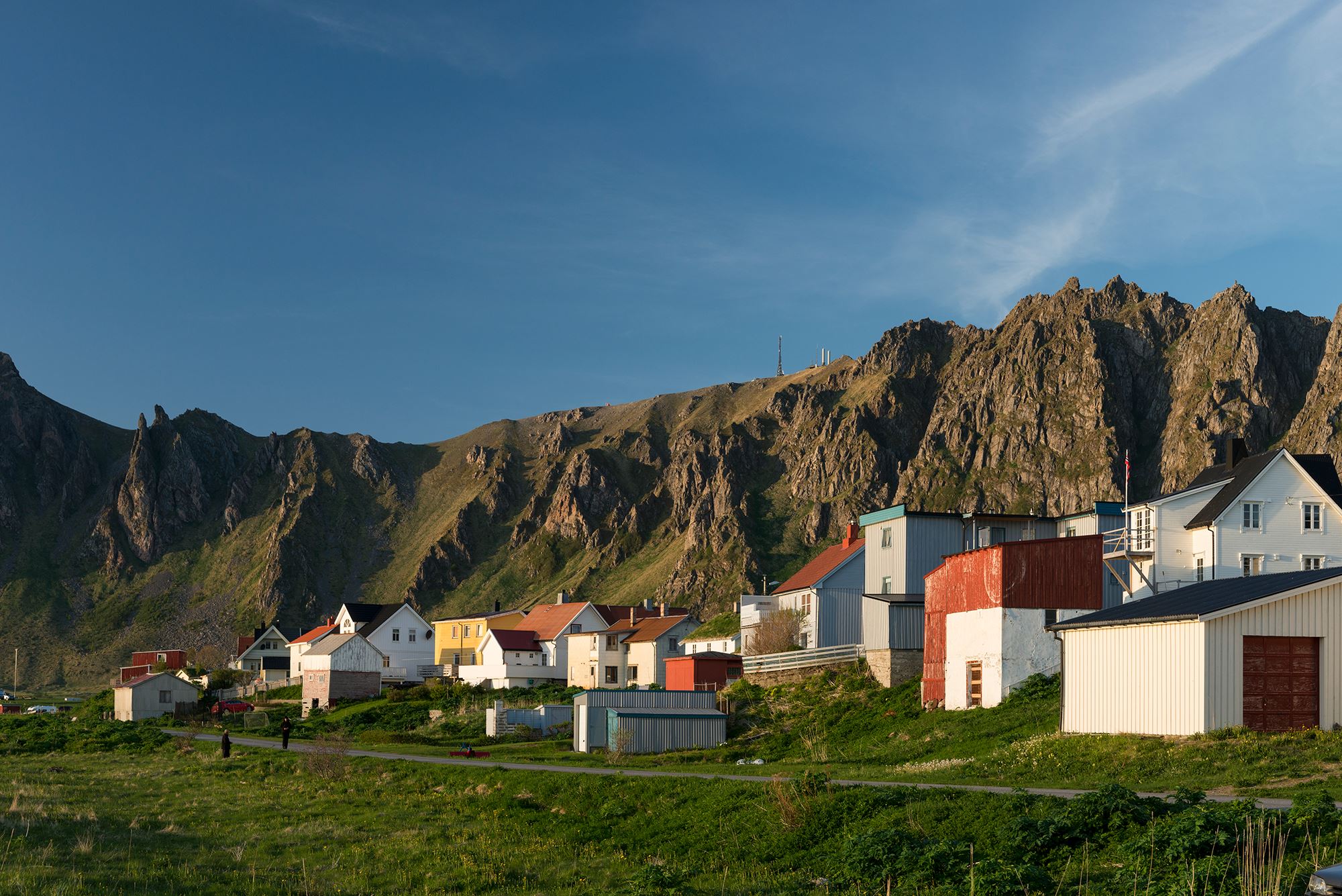Village Bleik in midnight sun
