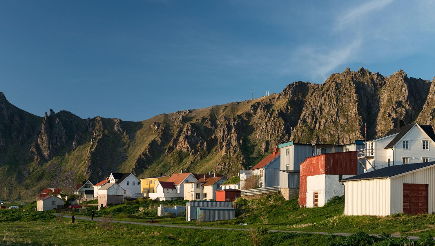 Village Bleik in midnight sun