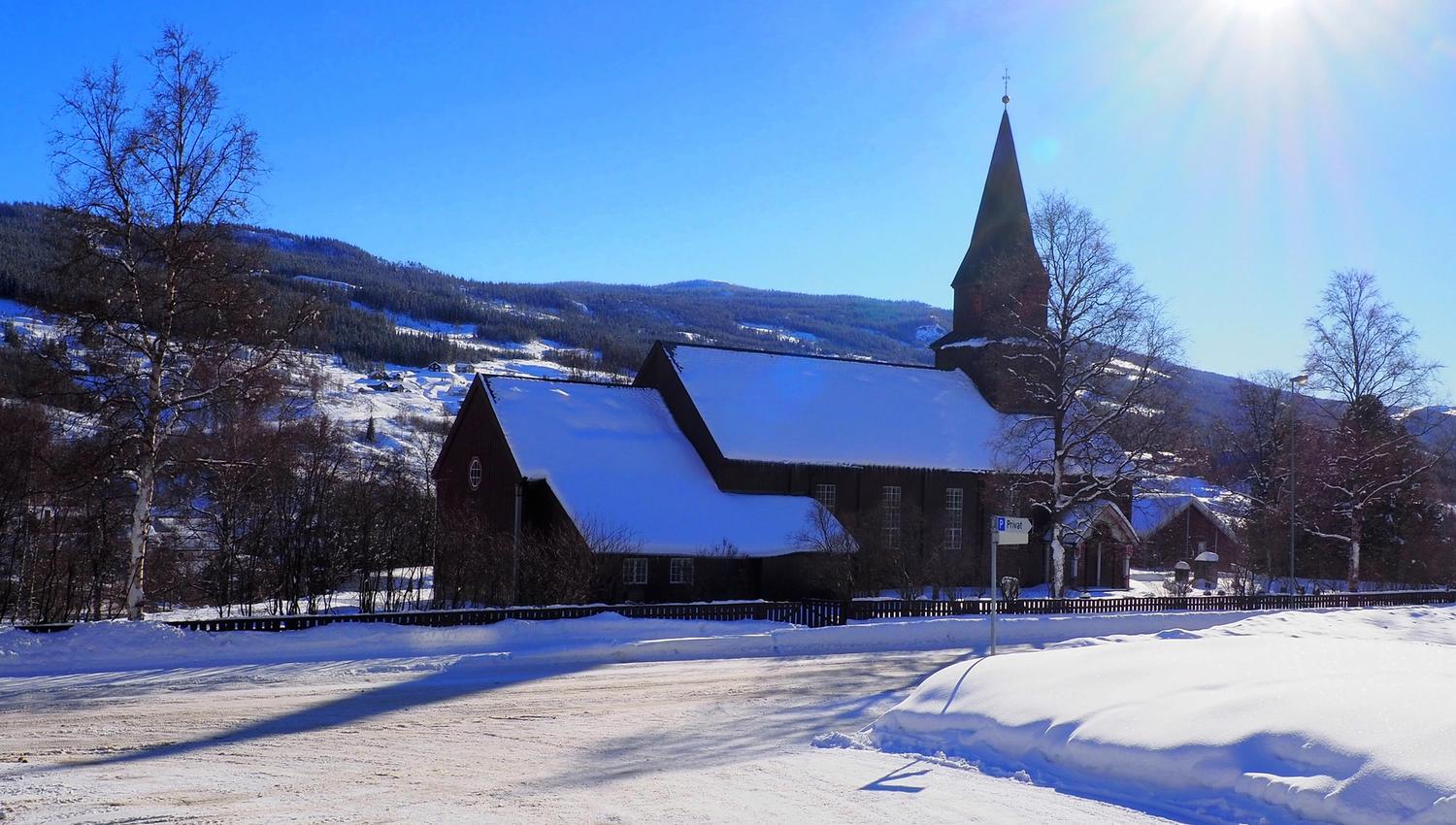 Ål kyrkje om vinteren