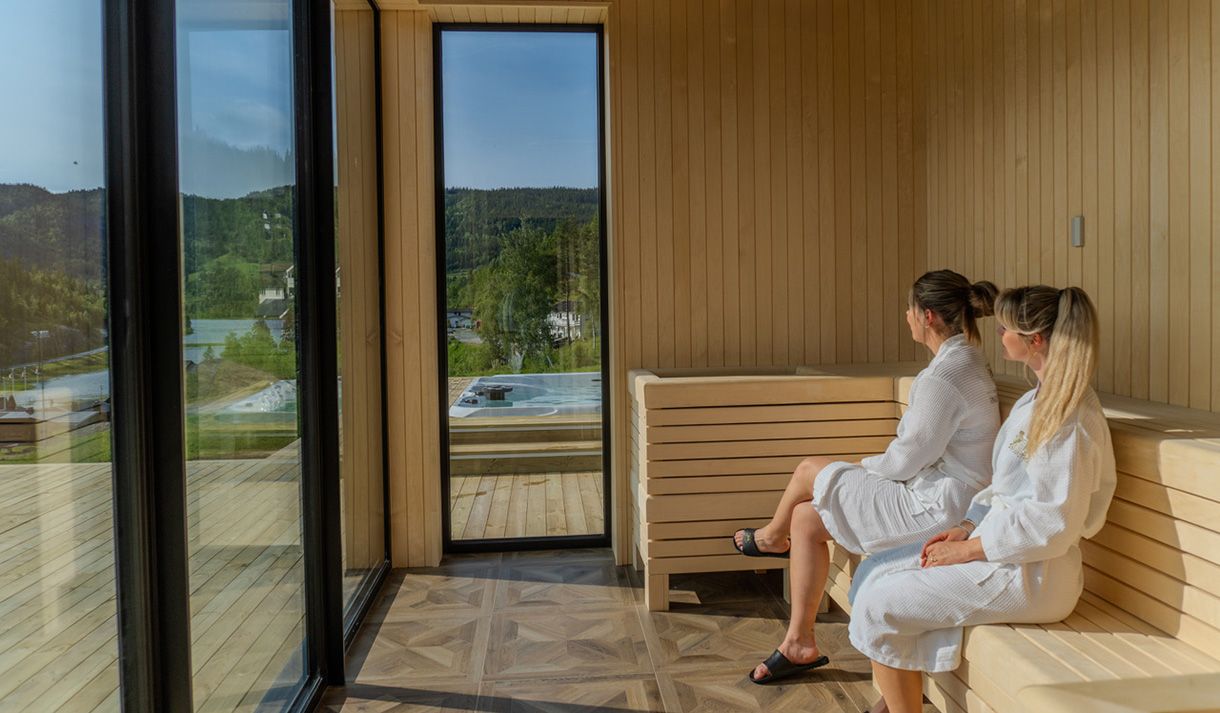 badstue på Morgedal Hotell med utsikt