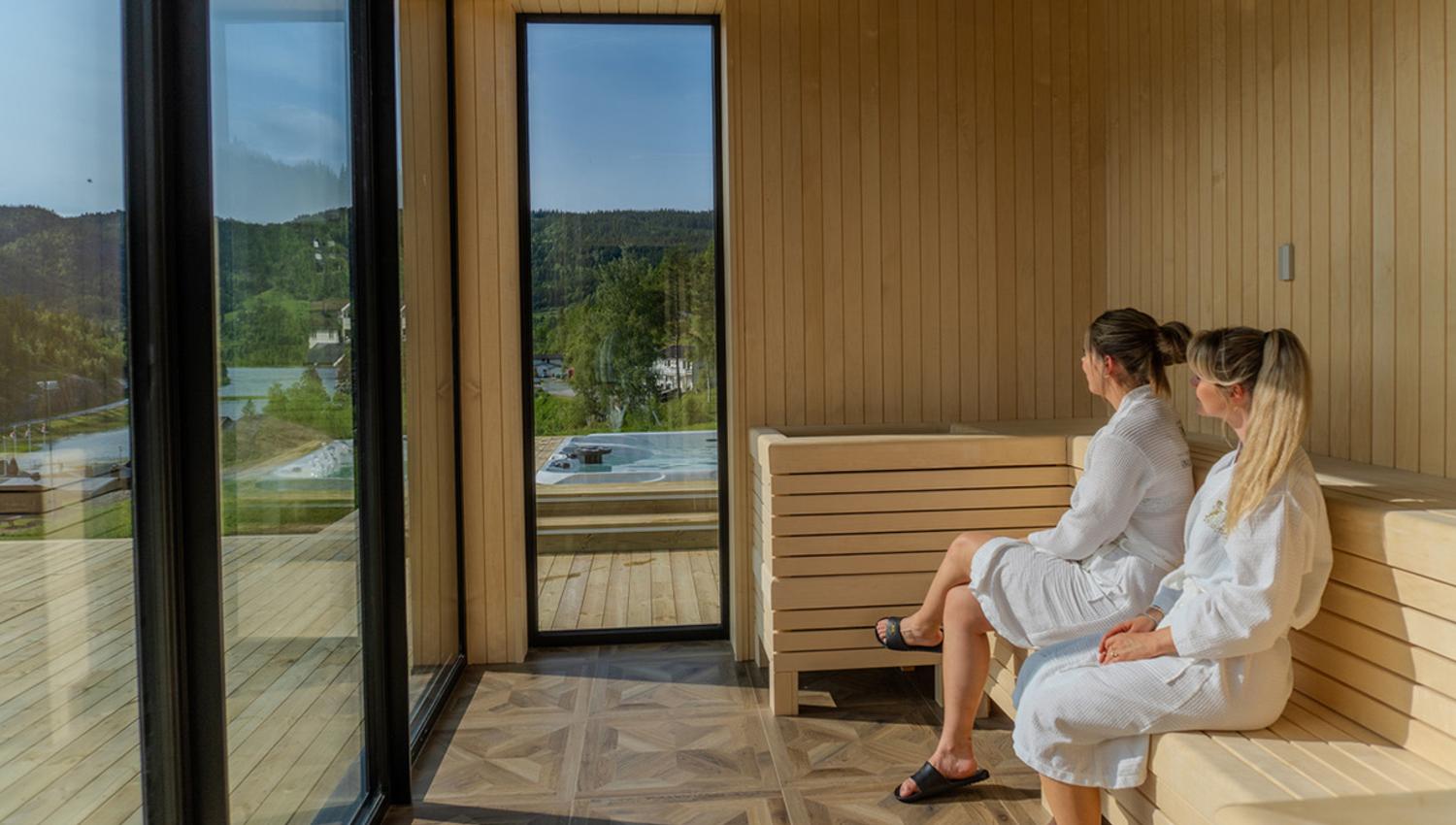 badstue på Morgedal Hotell med utsikt