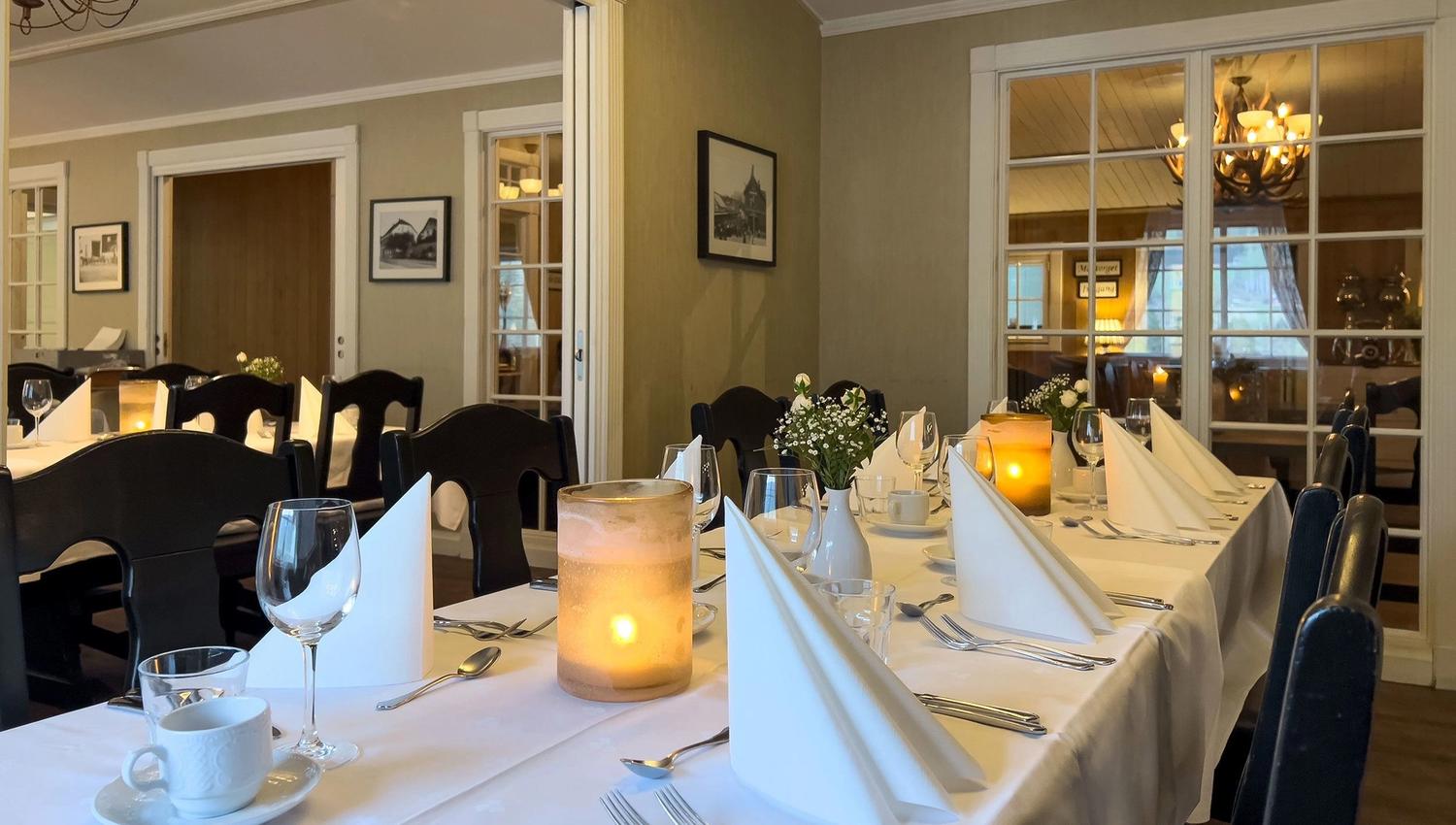 A table set for a dinner party.