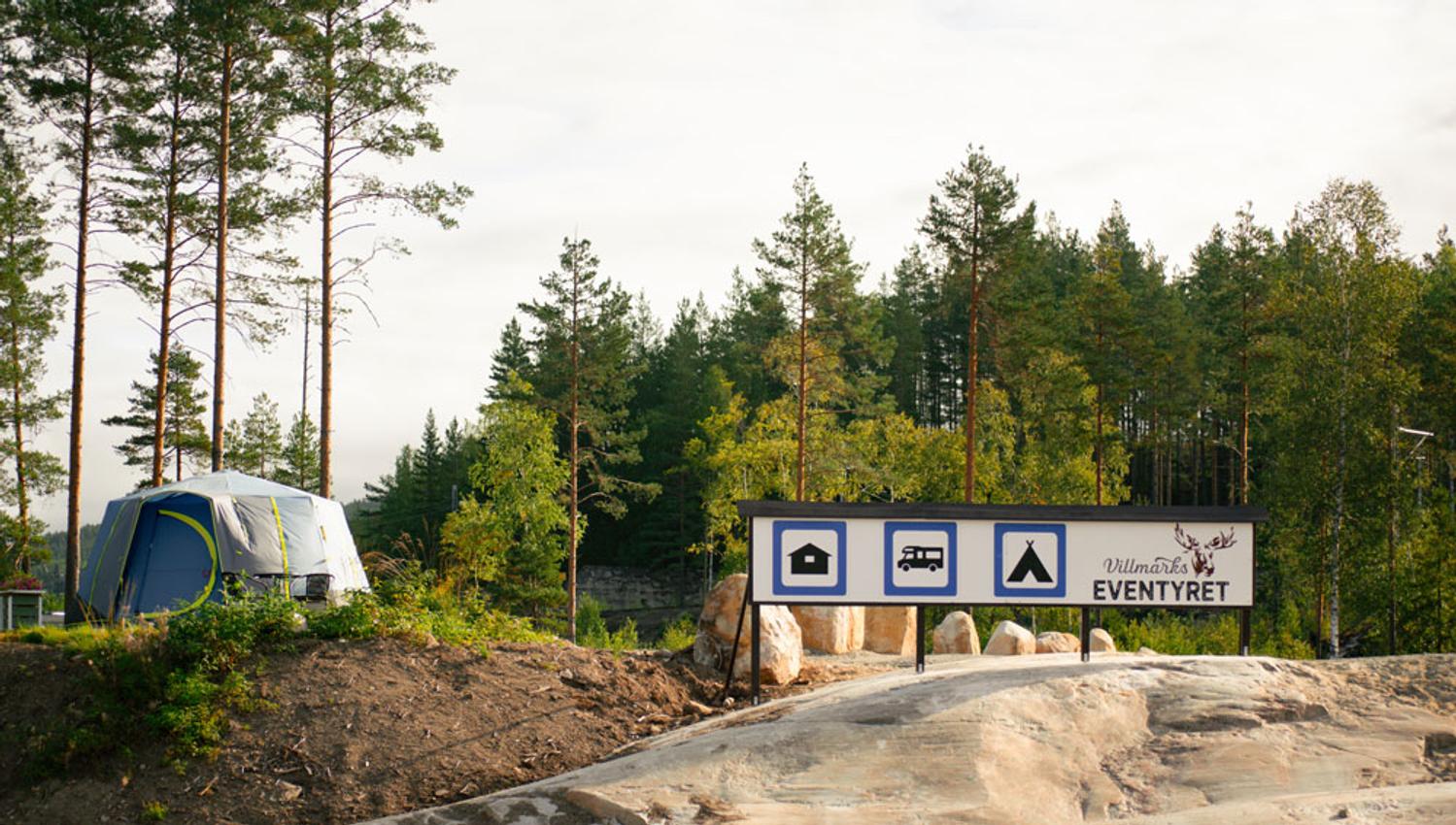 skilt til Villmarkseventyret camping