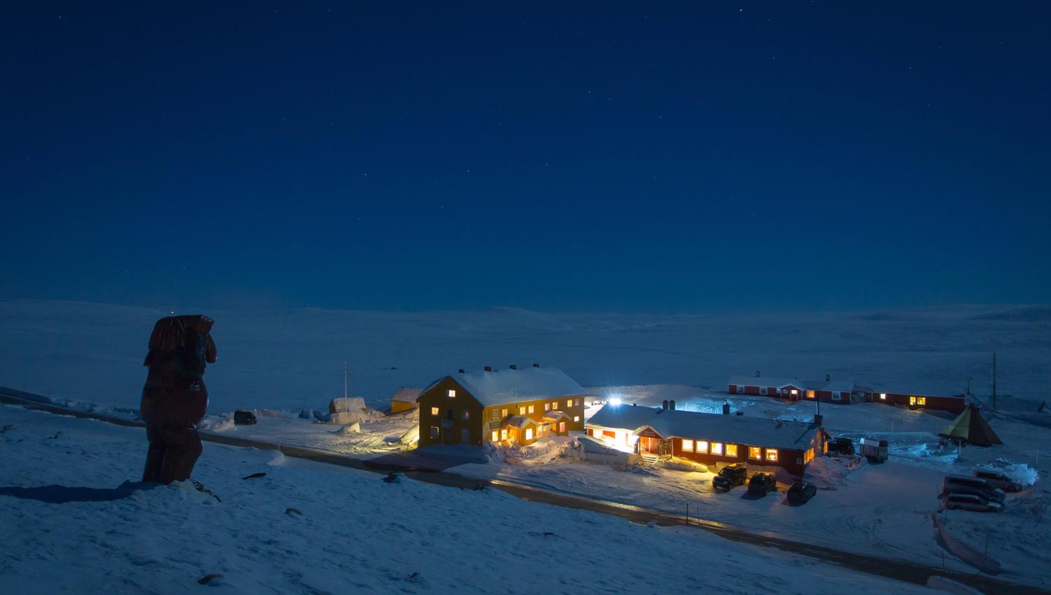 Vinter på Dyranut Fjellstova, Hardangervidda.