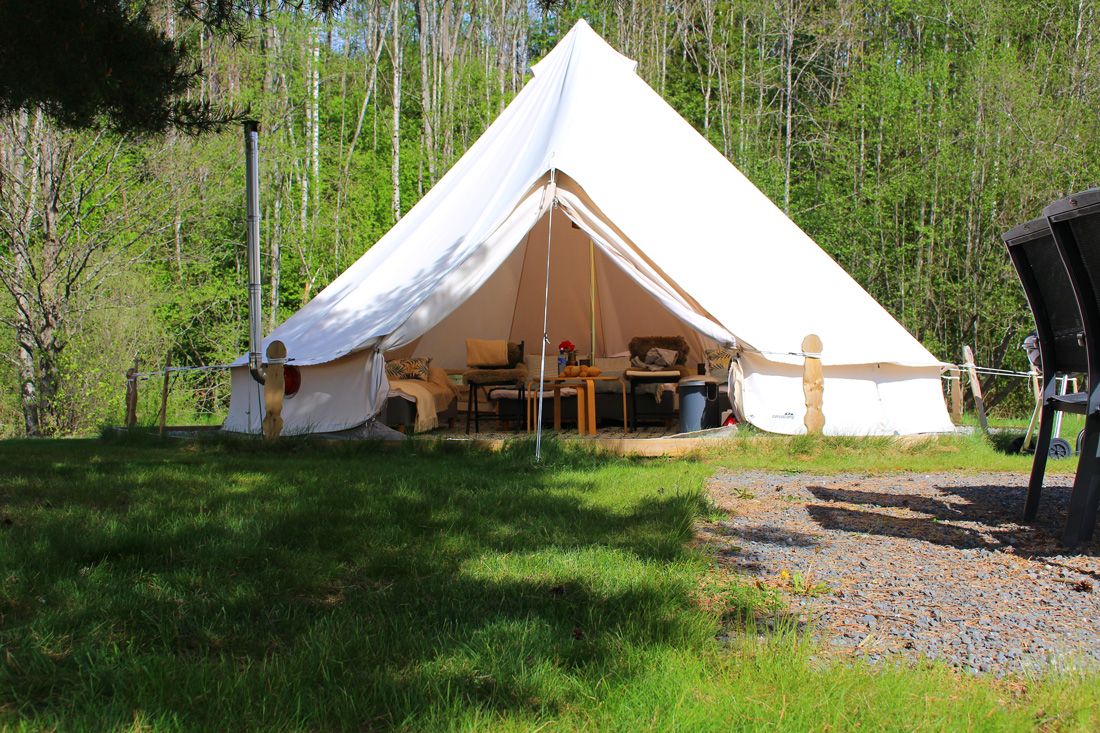 Glamping telt på Lystang Camping
