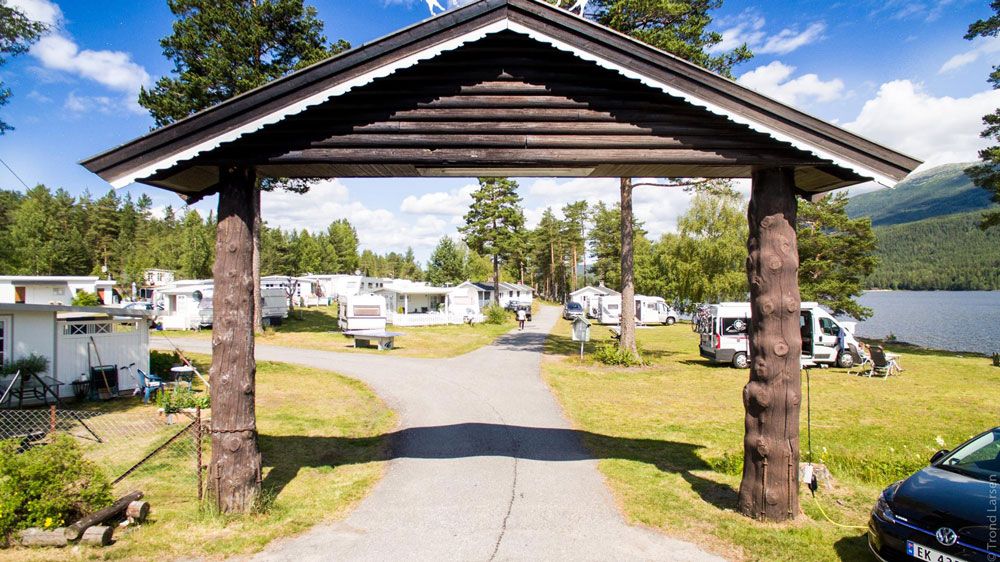 innkjørsel til Blefjell Camping