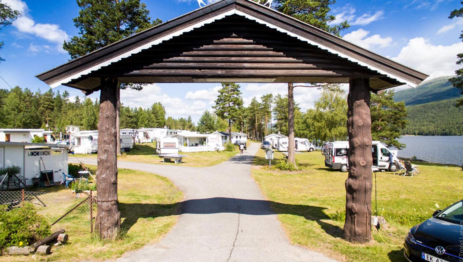 innkjørsel til Blefjell Camping