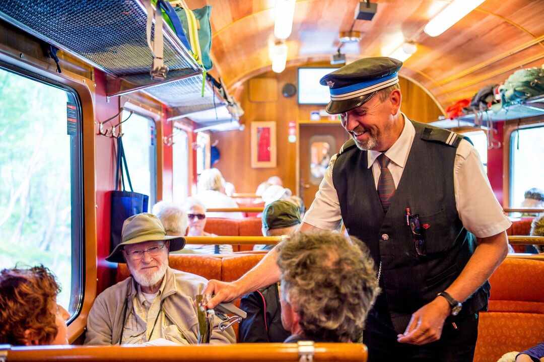 A train conductor on the Flåm Railway