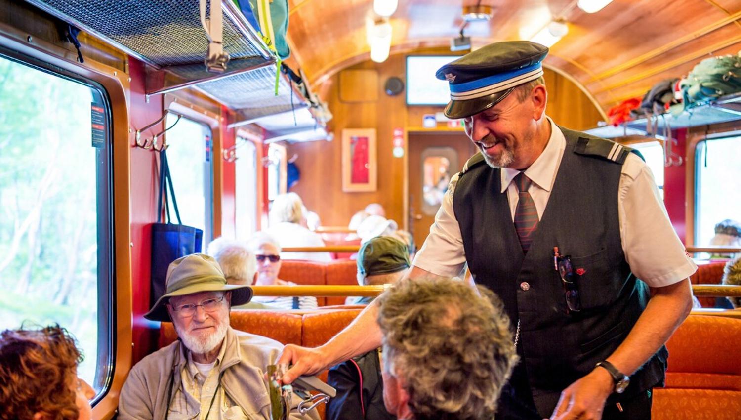 A train conductor on the Flåm Railway