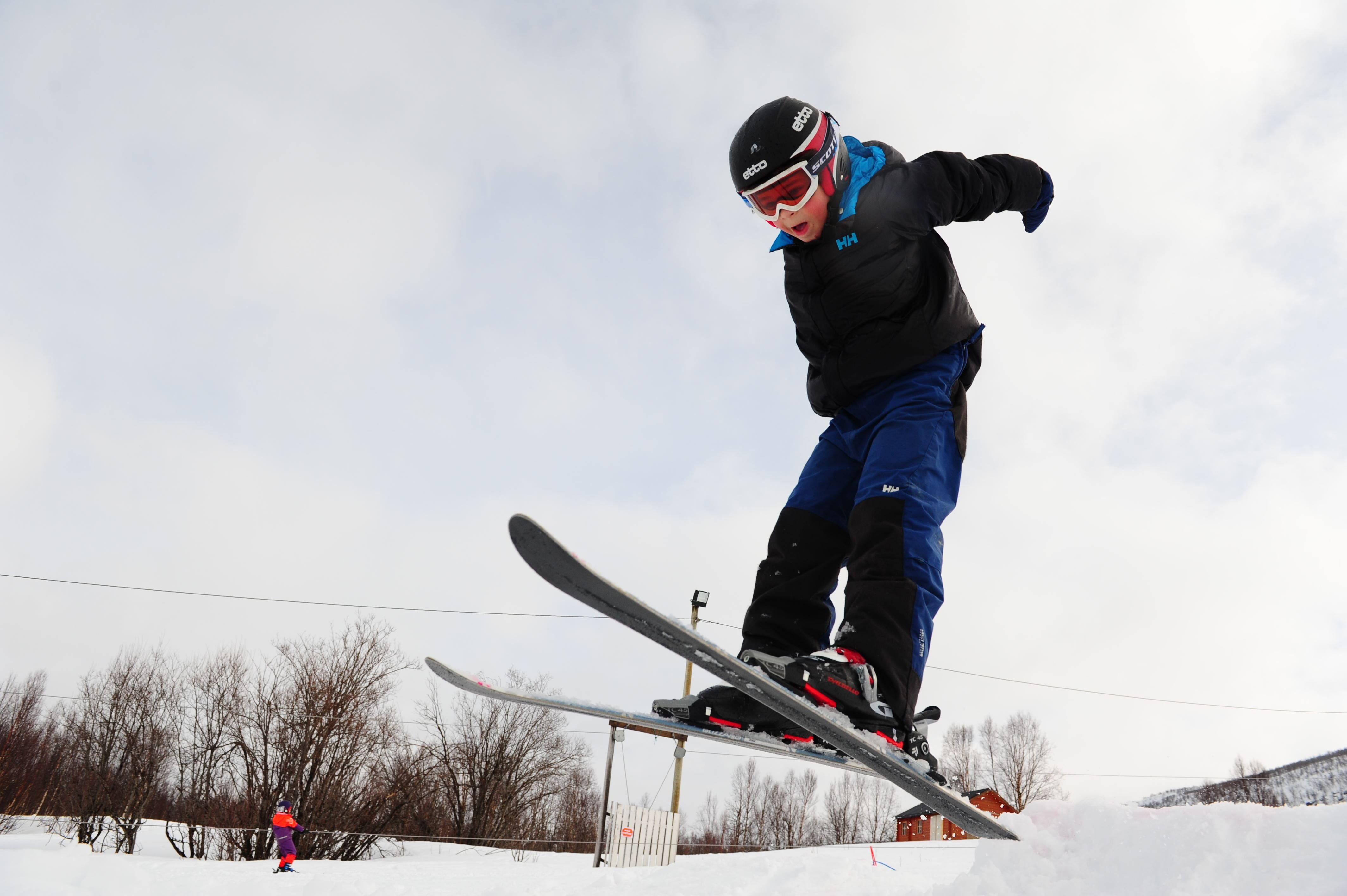 children in ski jumping