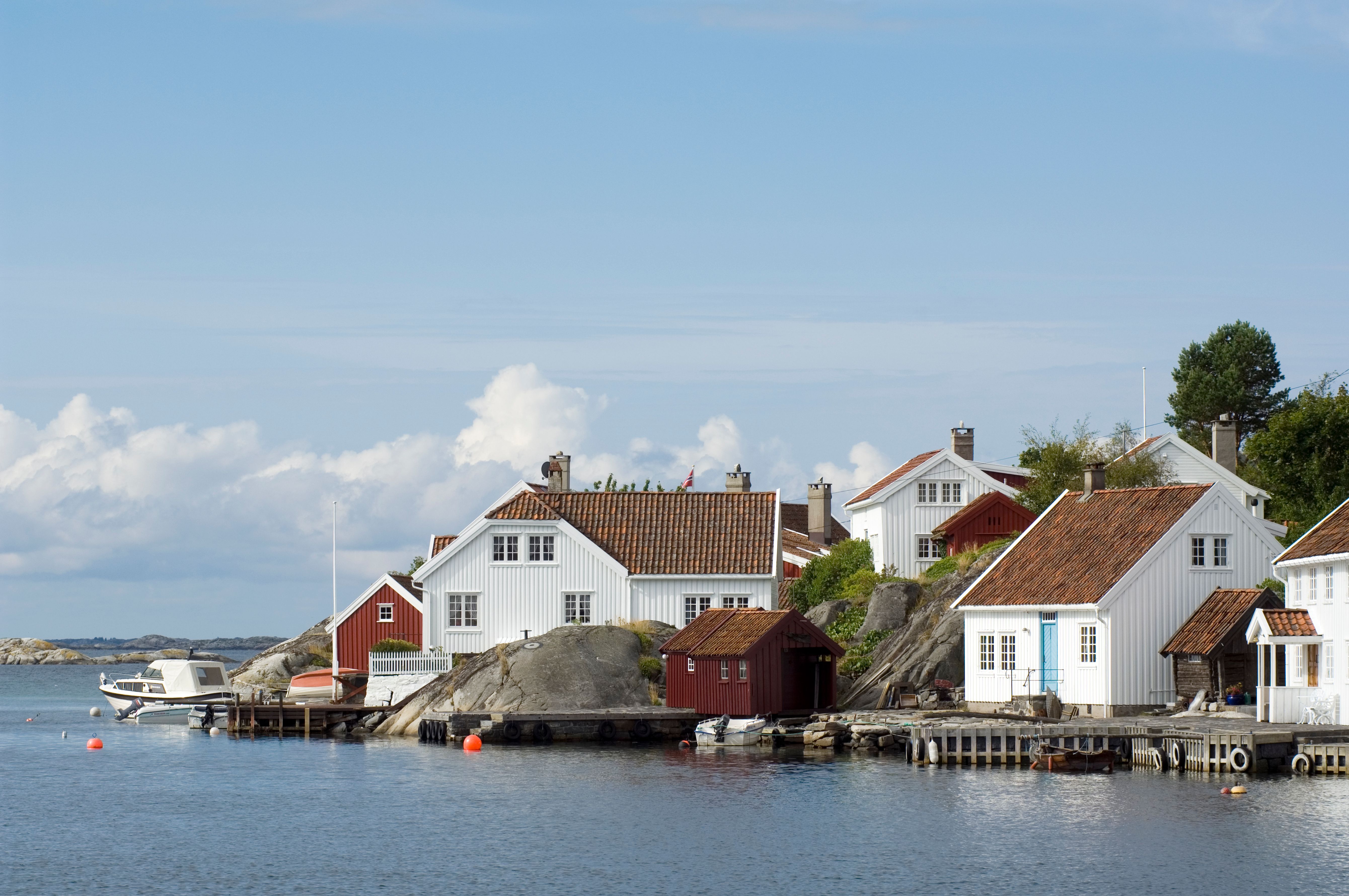 Wooden houses in Brekkestø