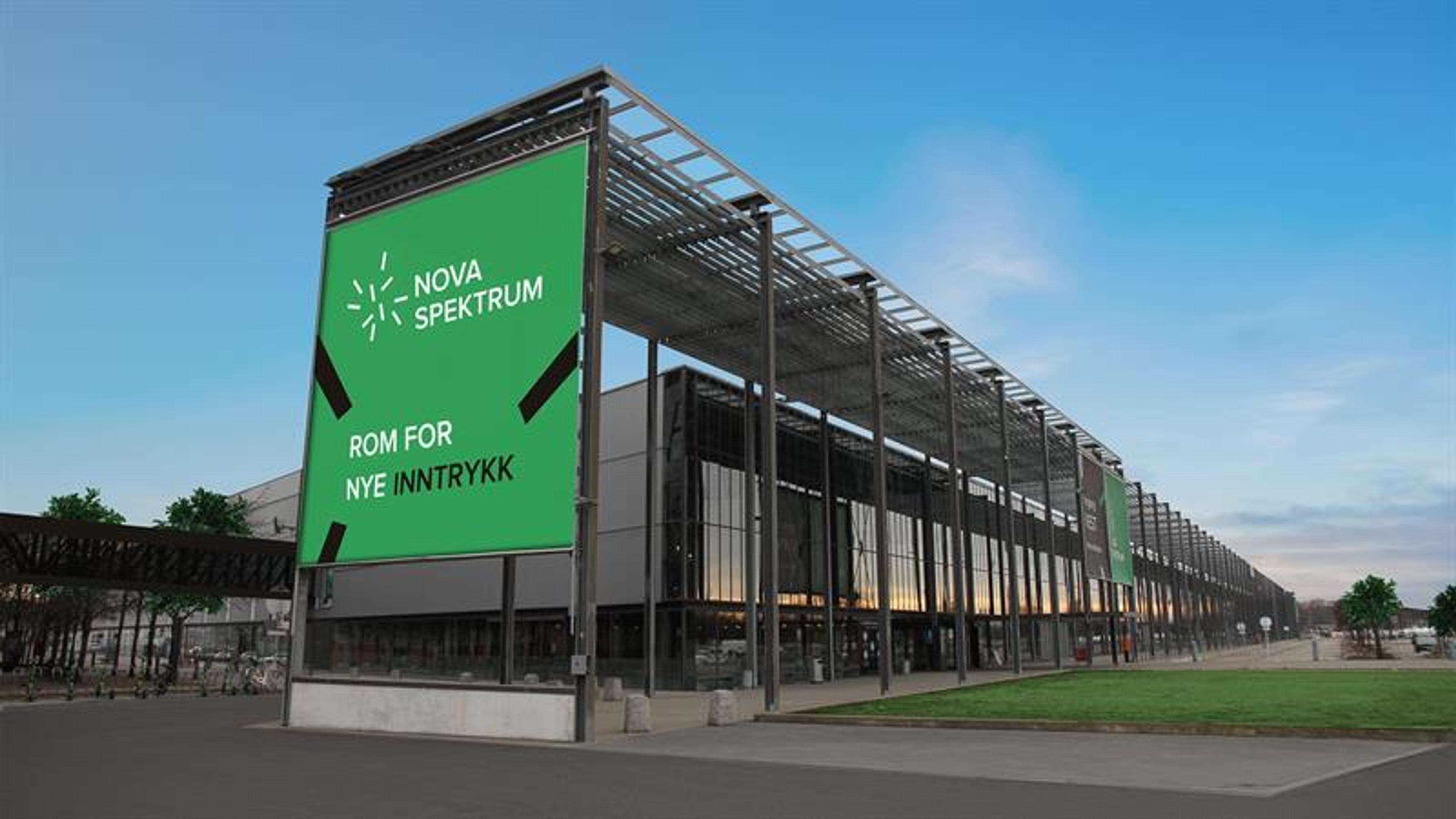 Exterior of the NOVA Spektrum building with clear signage and modern architecture.