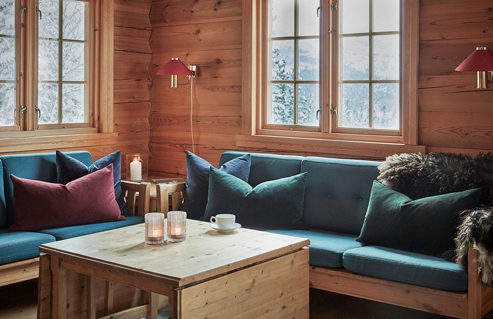 stua med sofahjørnet på hytte til Gaustablikk Fjellresort