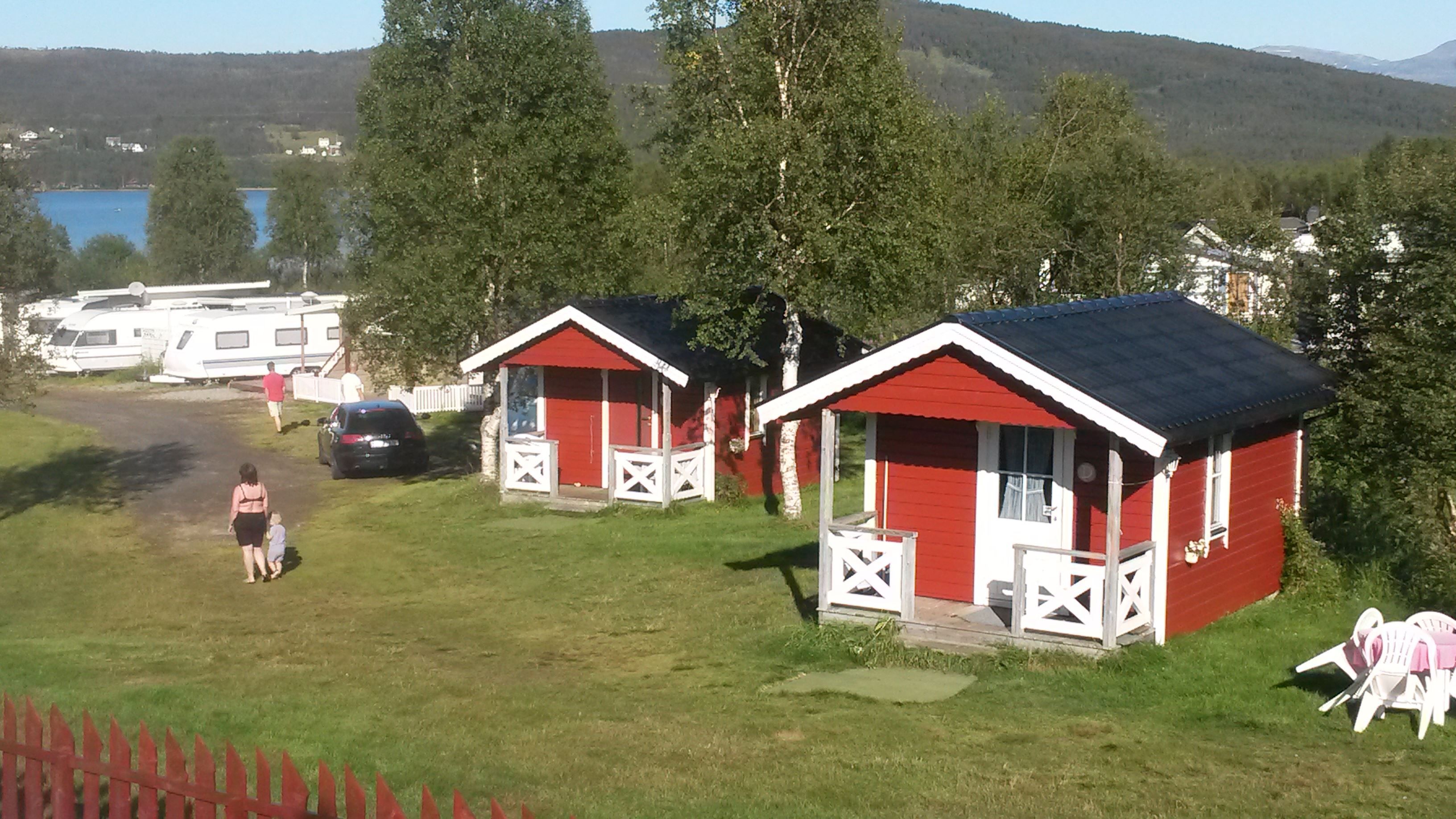 pictures of two small cabins