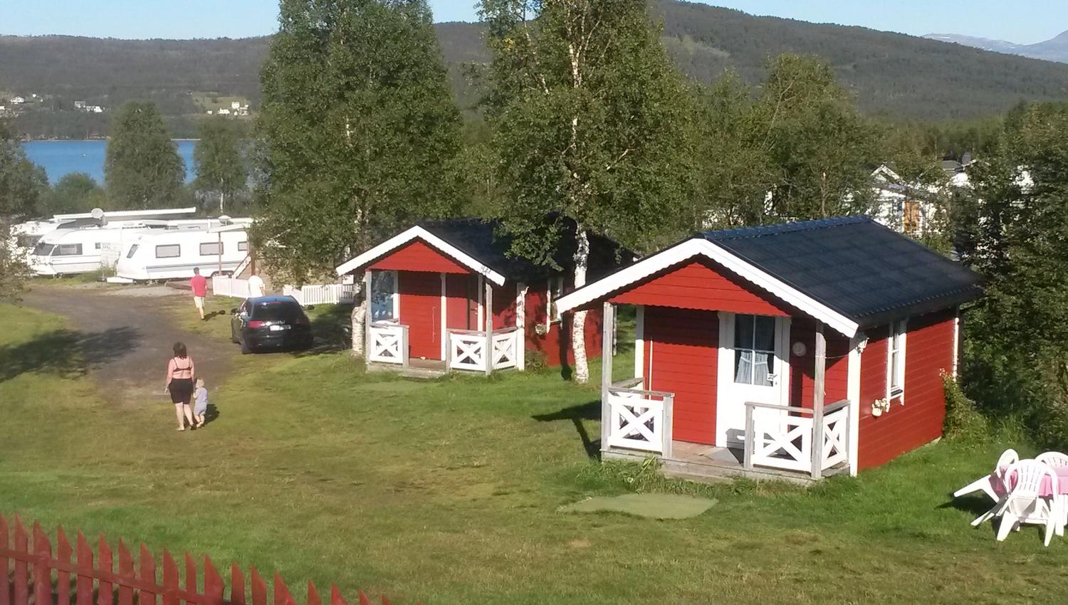 pictures of two small cabins