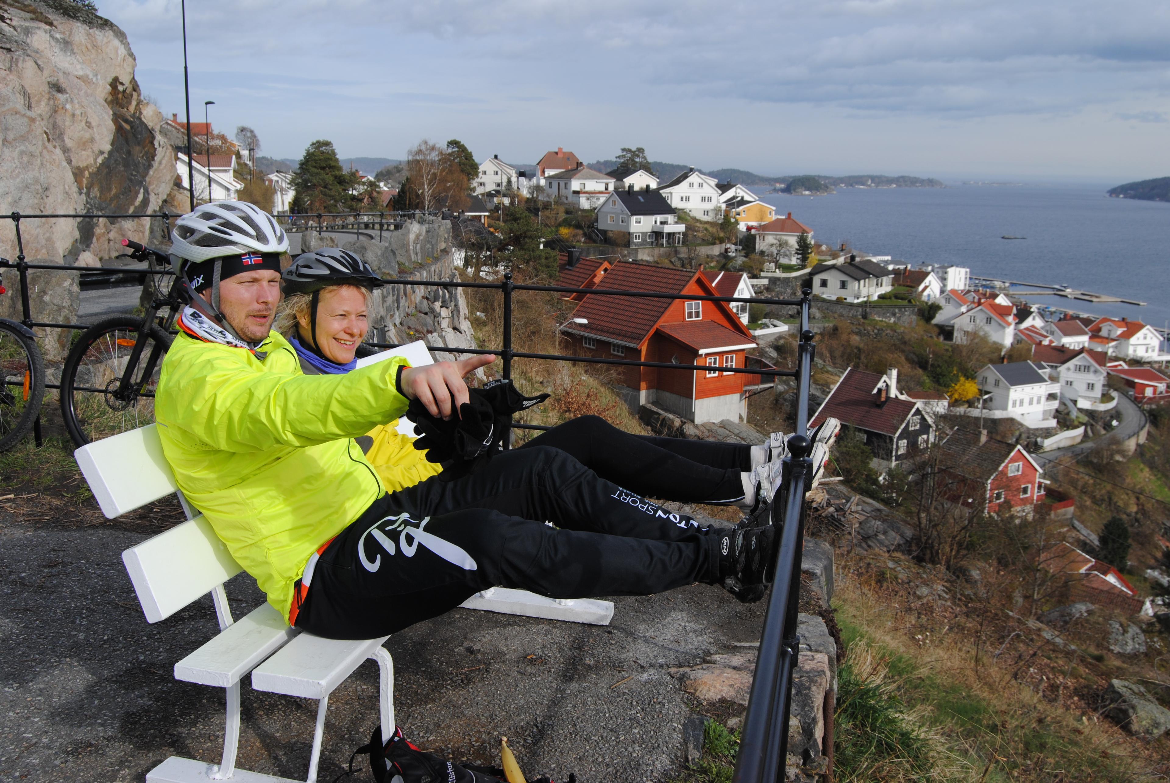 Cycling along the coast of Grenland